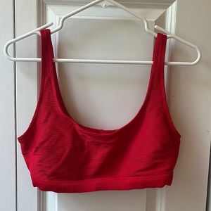 Women’s Ribbed Bikini Top Red
